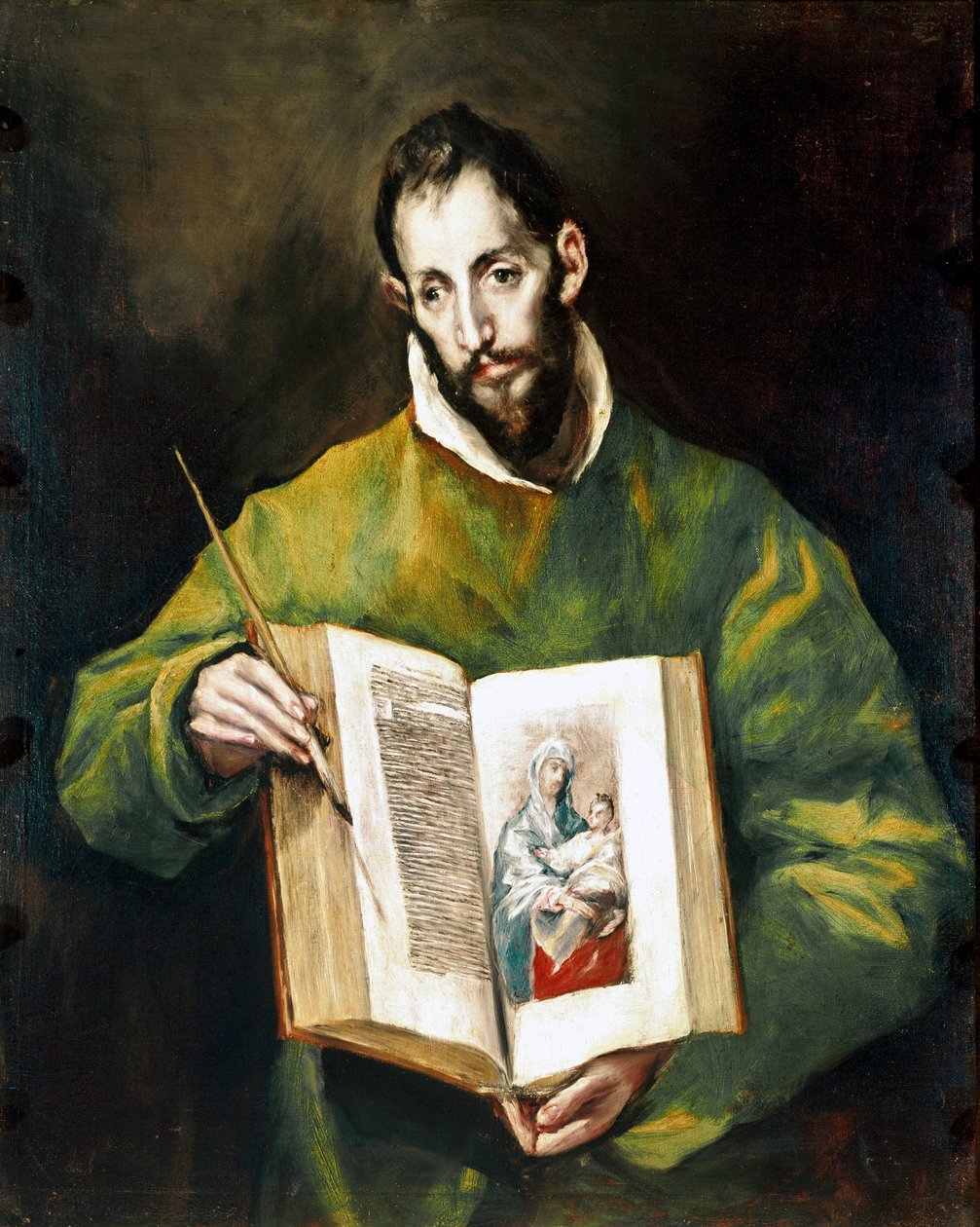 Toledon katedraalin apostolaatti: Apotre Pyhän Luukkaan evankelista. Domenikos Theotokopoulos dit El Grecon maalaus (1540-1614) tekijältä El Greco
