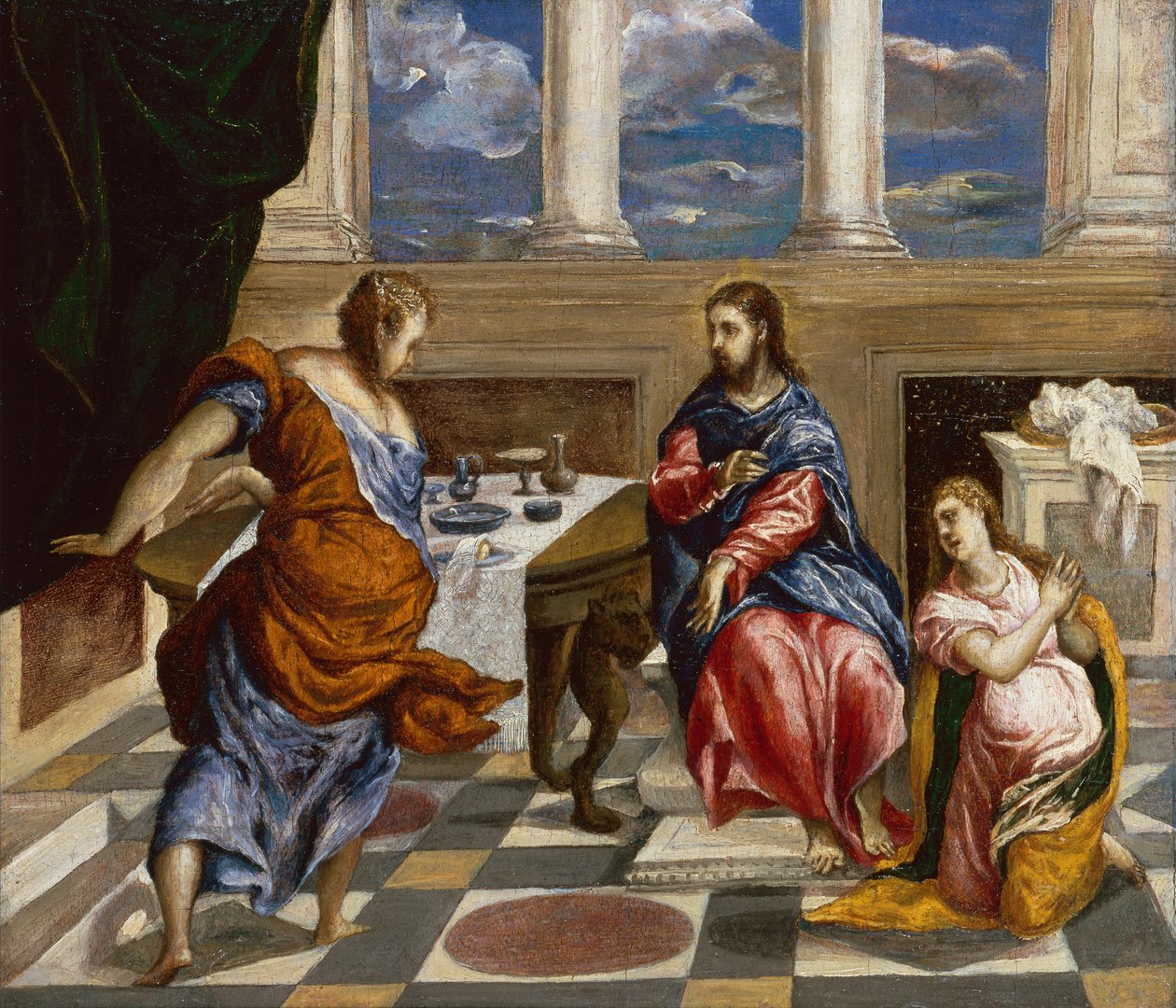 Kristus Martan ja Marian talossa tekijältä El Greco