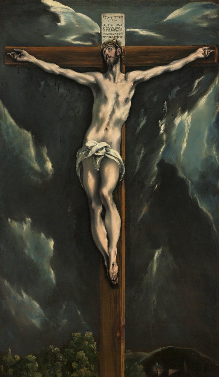 Kristus ristillä, n. 1600-10 (öljy kankaalle) tekijältä El Greco