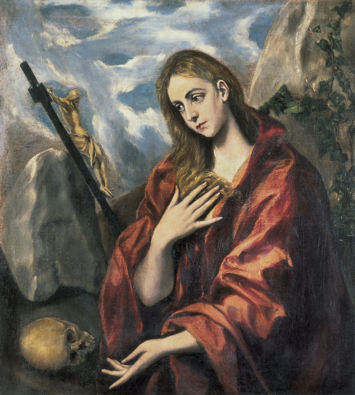 Maria Magdalena katumuksessa. 1585-1590 (öljy kankaalle) tekijältä El Greco