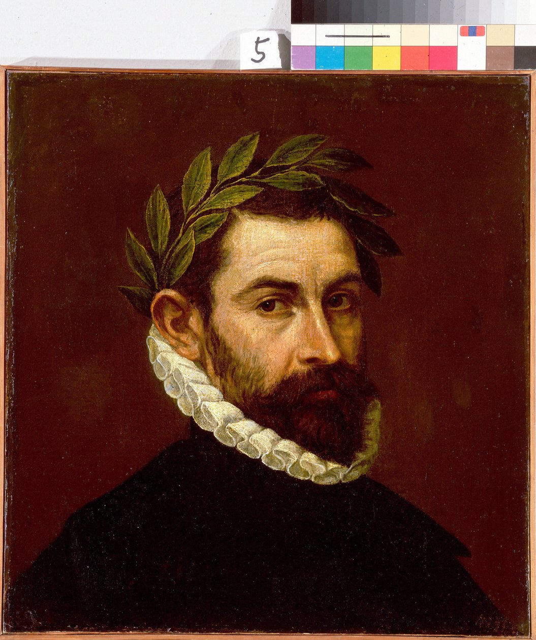 ""Runoilija Alonso de Ercilla y Zunigan (1533-1594) muotokuva"" Domenikos Theotokopoulosin maalaus, joka tunnetaan nimellä El Greco (1540-1614) 1576-1578 Koko 44,3x41,5 cm Pietarin Eremitaašimuseo tekijältä El Greco