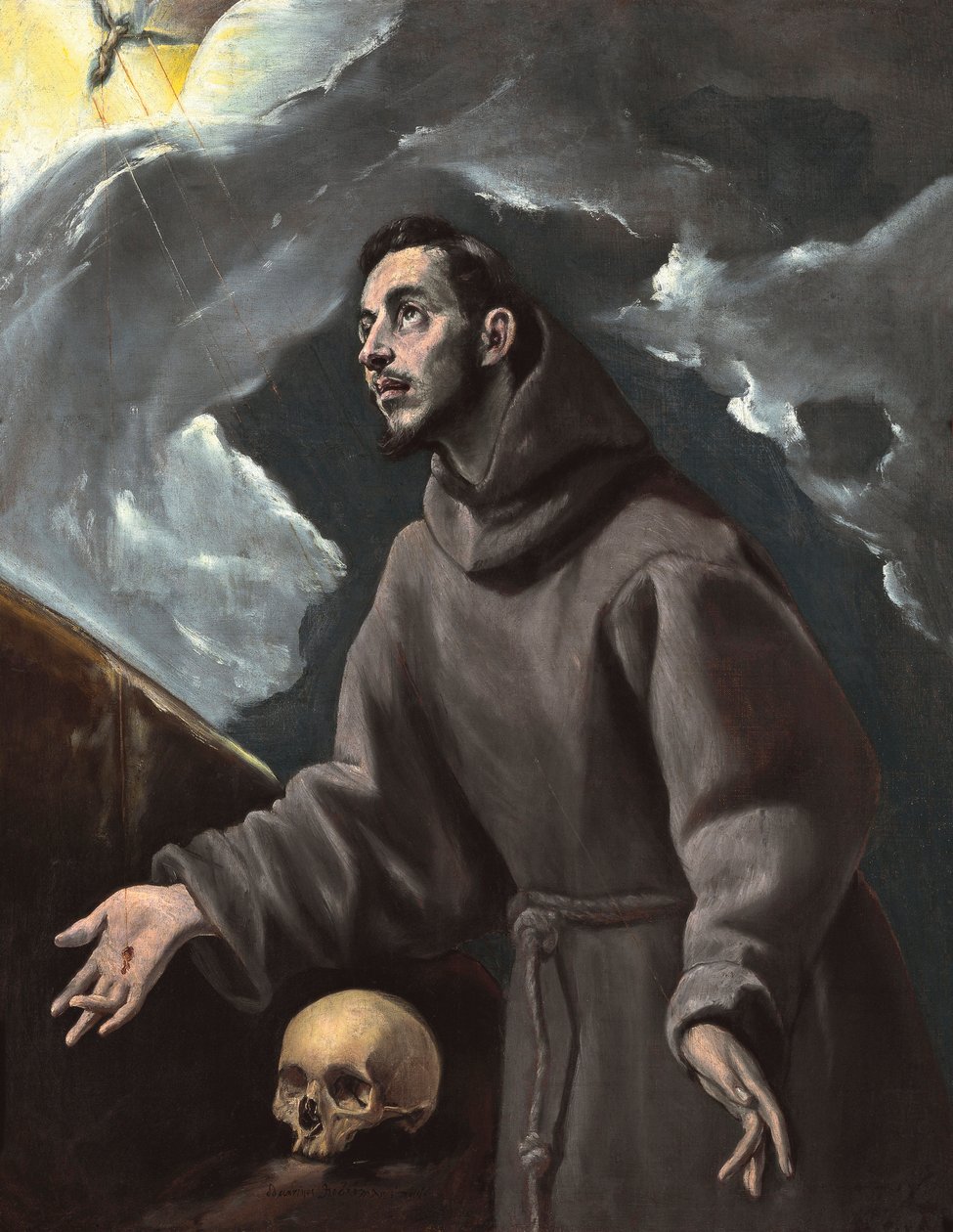 Pyhä Franciscus vastaanottamassa Stigmatat, kirjoittanut El Greco, Dominico (1541-1614). Öljy kankaalle tekijältä El Greco