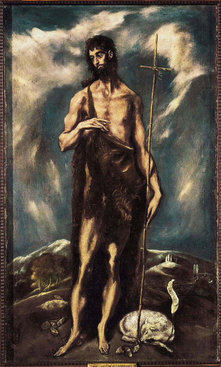 Pyhä Johannes Kastaja, n. 1600-05 (öljy kankaalle) tekijältä El Greco