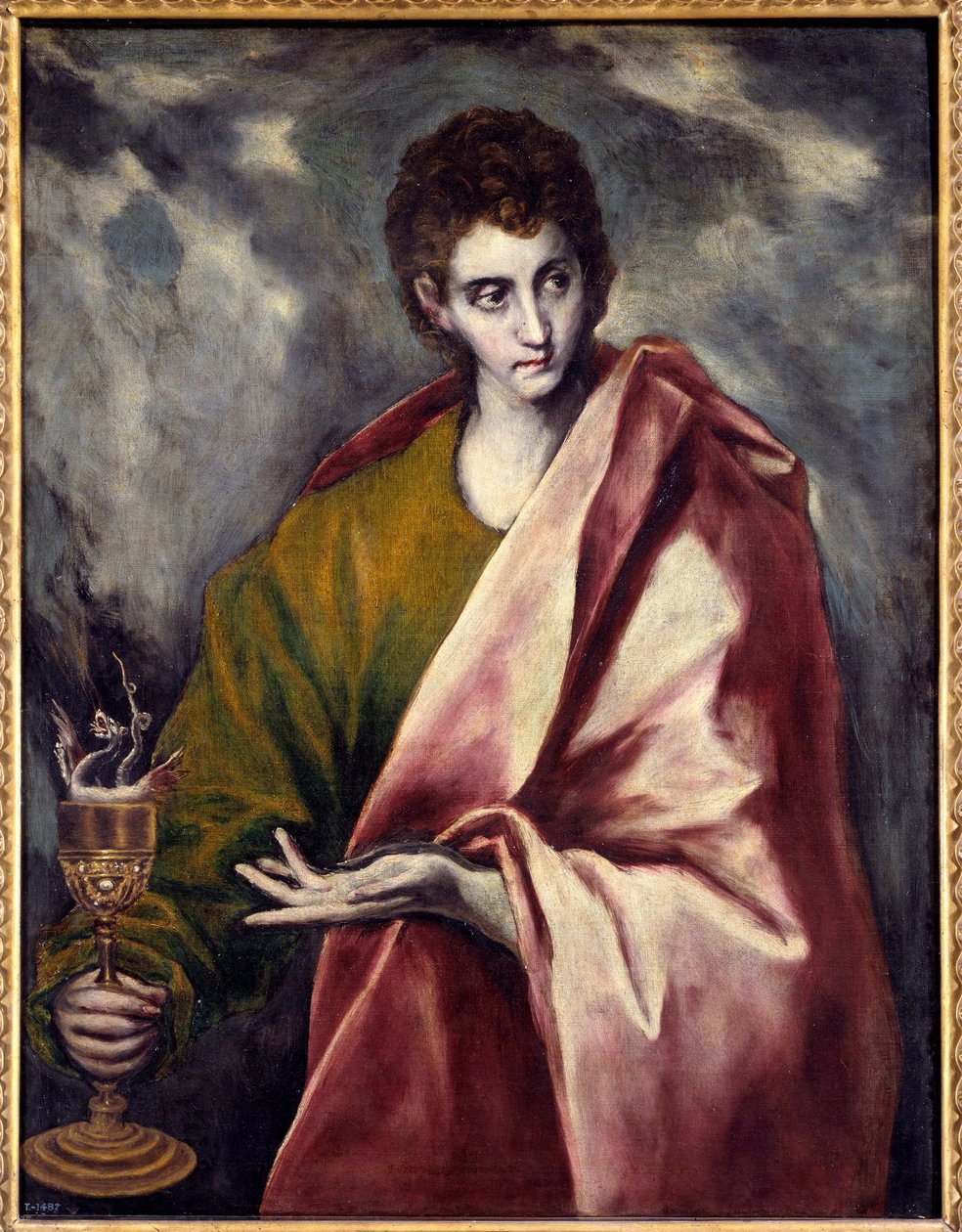 Pyhä Johannes evankelista Domenikos Theotokopoulos dit El Grecon maalaus (1541-1614) 1600-luvun su. 0,9x0,77 m Madrid, Musee du Prado - Pyhä Johannes Evankelista. Domenikos Theotokopoulosin maalaus, joka tunnetaan nimellä El Greco (1541-1614) tekijältä El Greco
