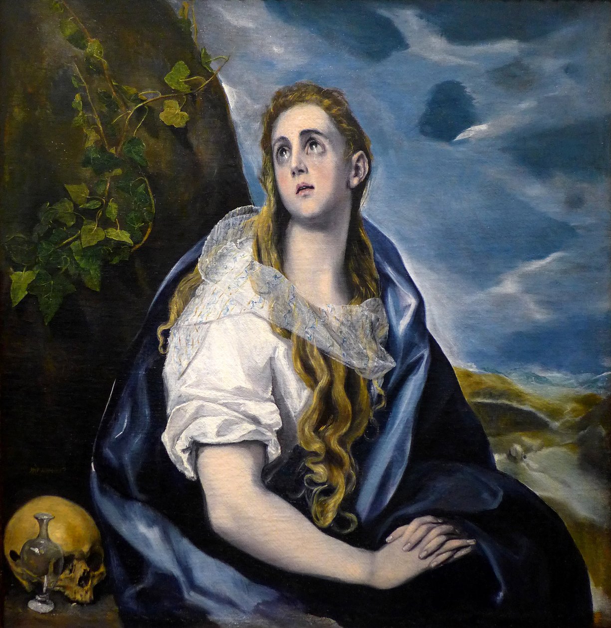 Pyhä Maria Magdaleena Penitente, maalaus (öljy kankaalle n. 1584, vaniitti) Domenikos Theotokopoulos dit The Greco (1541-1614) - Greco, Domenico Theotocopuli, nimeltään El (1541-1614). Maria Magdalena katumuksessa. c. 1584. Öljy kankaalle. Worcesterin taid tekijältä El Greco