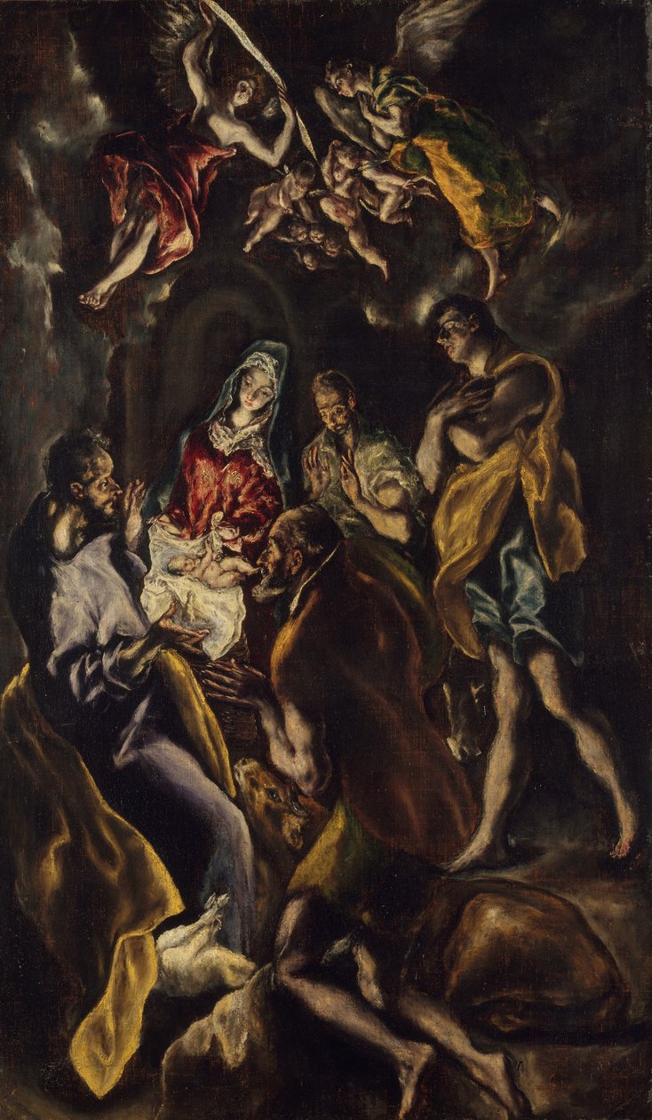 The Adoration of the Shepherds, n.1612-1614 (öljy kankaalle) tekijältä El Greco