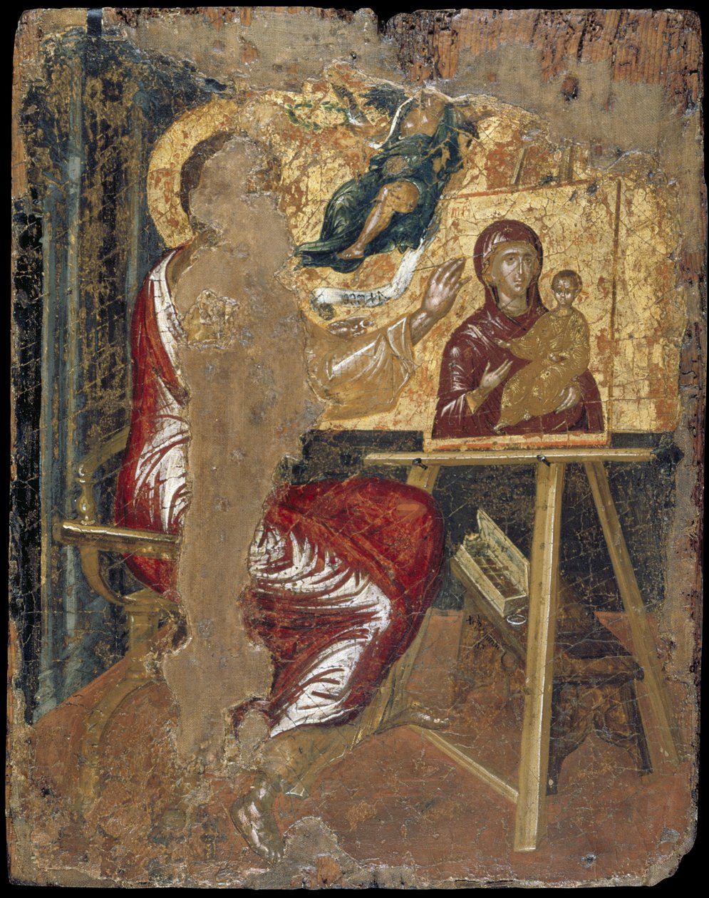 Apostoli Luukas maalaa neitsyt Hodegetriaa, n. 1564 (munan tempera taulussa) (katso myös 258170) tekijältä El Greco