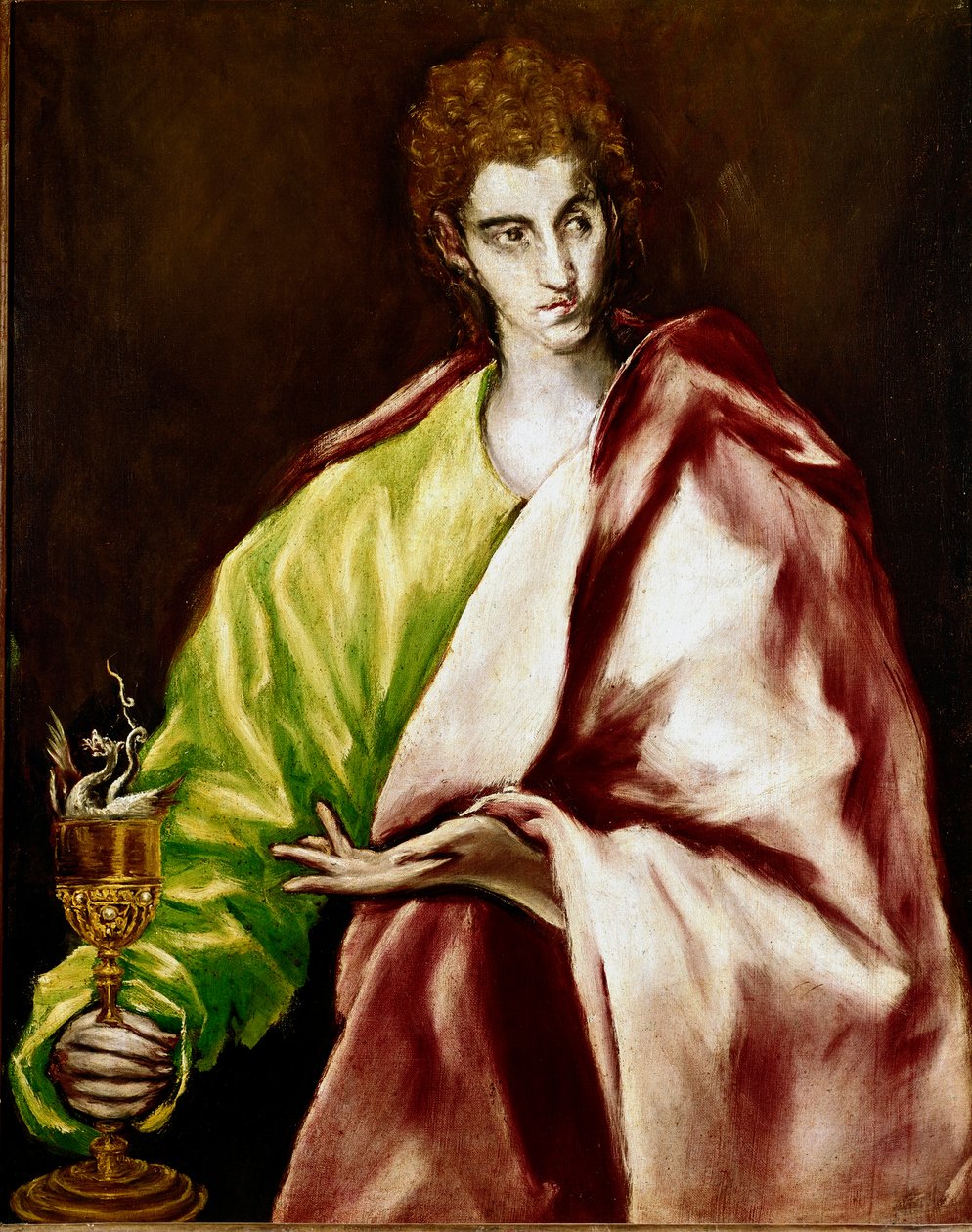 Apotra Saint Xoin, evankelista, Domenikos Theotokopoulos dyt El Grecon maalaus (1540-1614) tekijältä El Greco