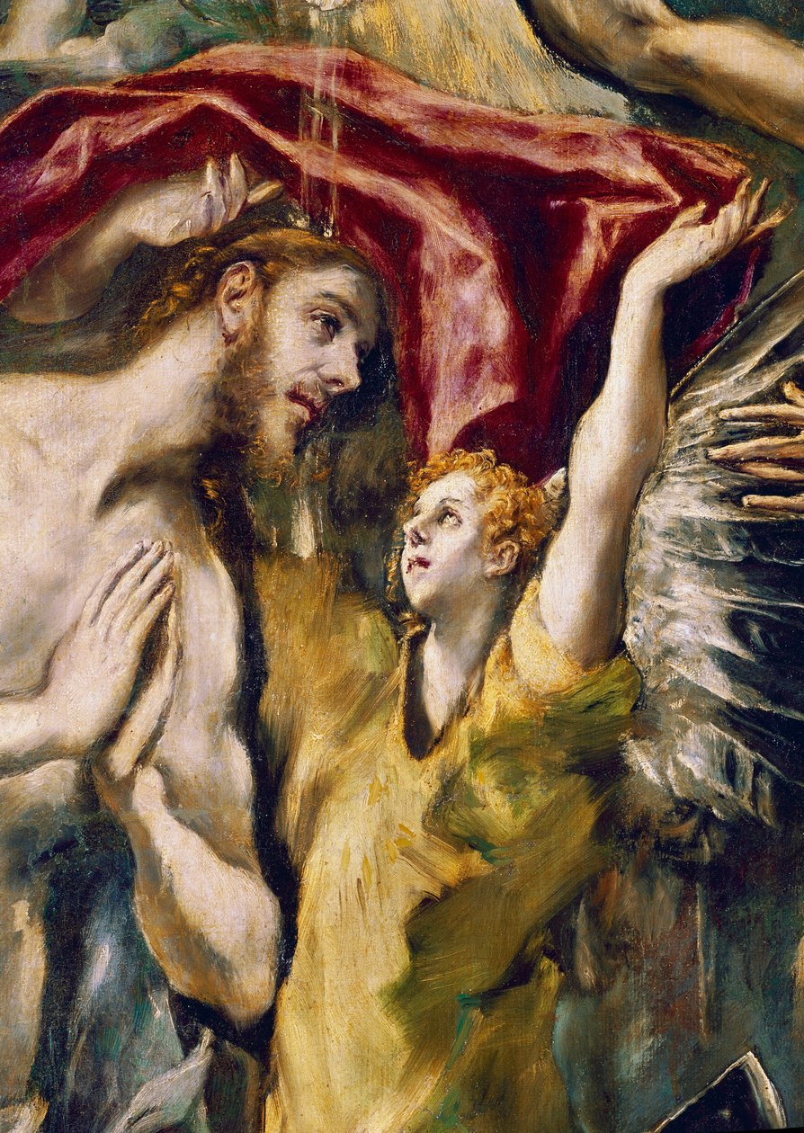 Kristuksen kaste, yksityiskohta (öljy kankaalle tekijältä El Greco