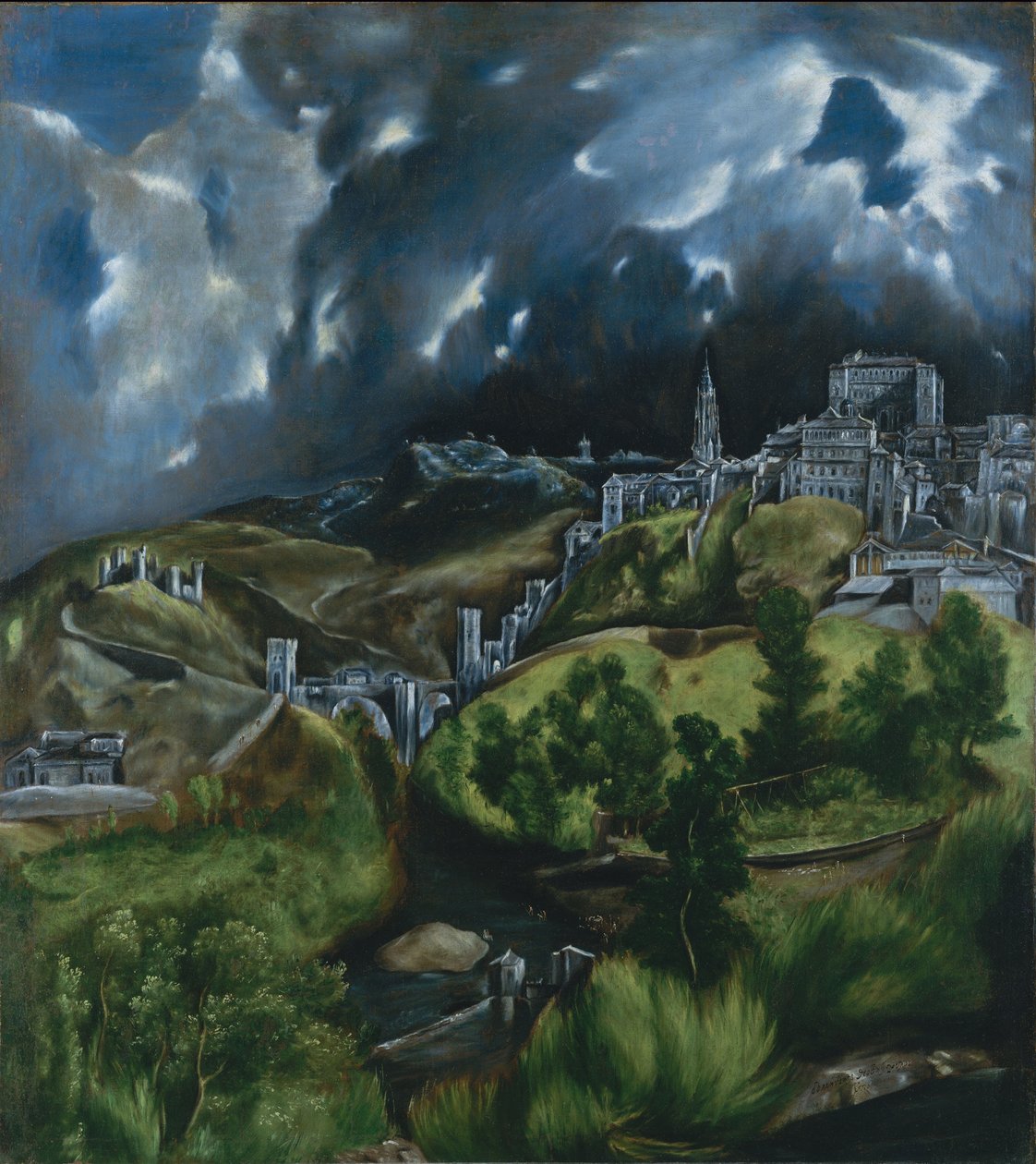 Näkymä Toledosta, n. 1597-1599 (öljy kankaalle) tekijältä El Greco