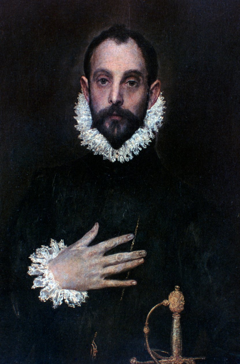 Aatelinen käsi rinnassa, c1577-1584 tekijältä El Greco