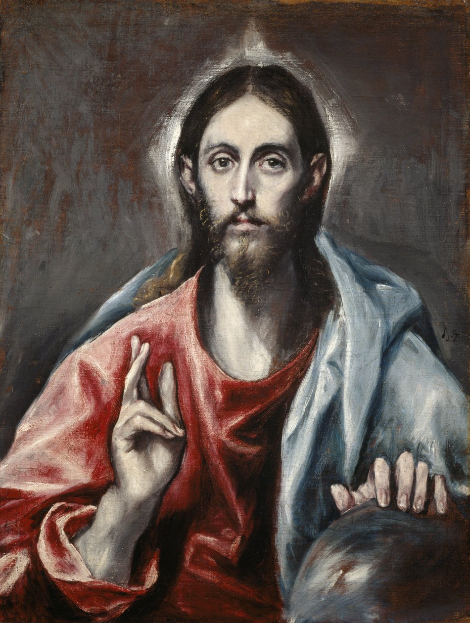 Siunaava Kristus ("Maailman Vapahtaja") tekijältä El Greco