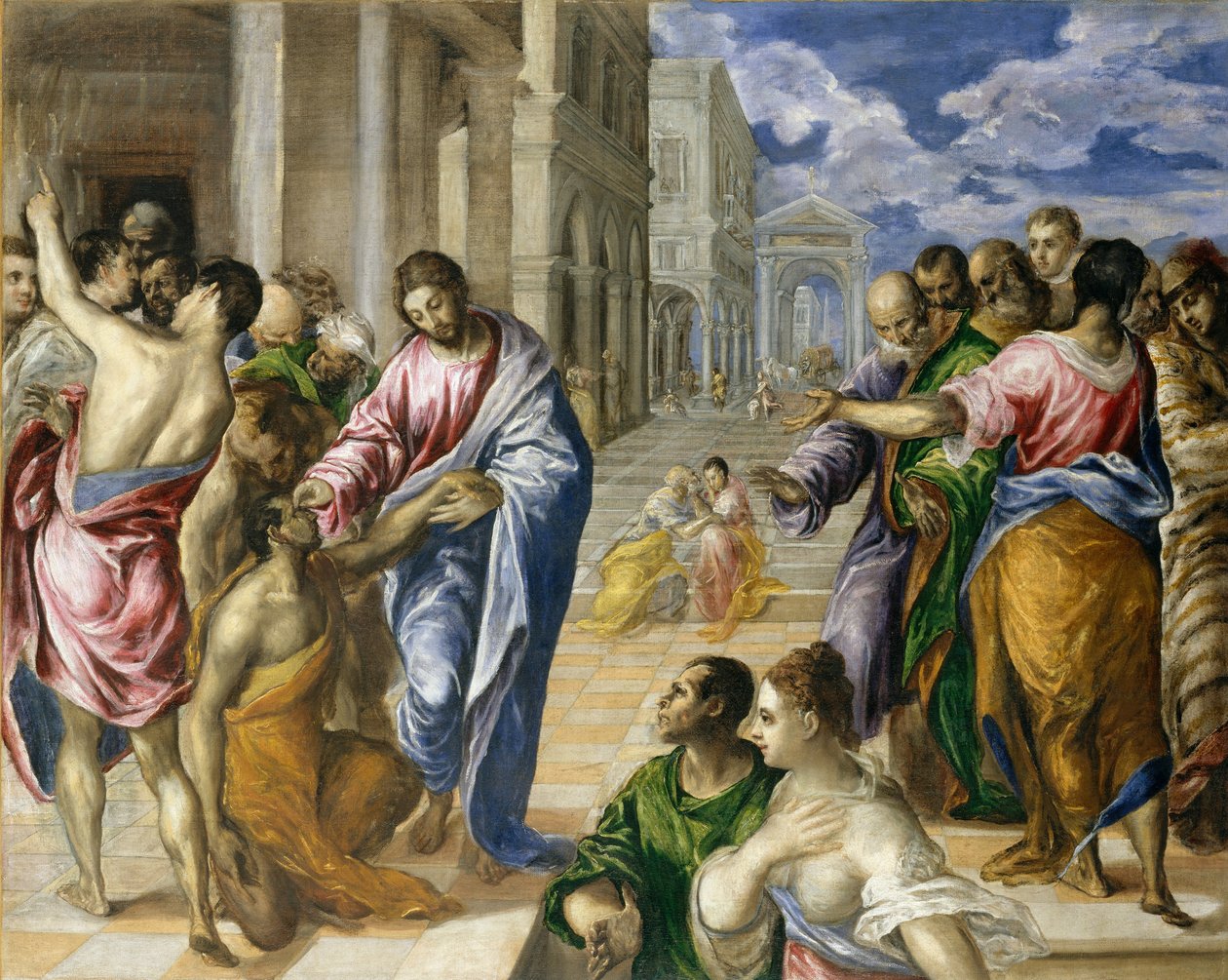 Kristus parantaa sokean, noin 1570. tekijältä El Greco