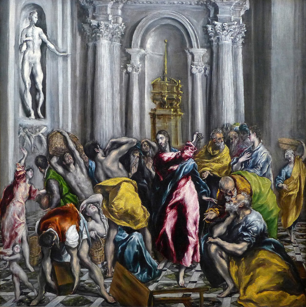 Kristus ajoi kauppiaat pois temppelimaalauksesta tekijältä El Greco