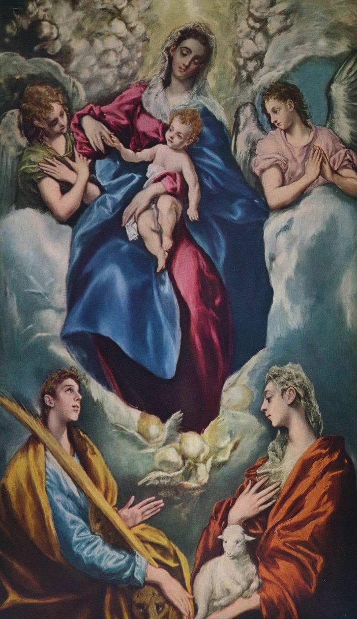 Madonna ja lapsi Saint Martinan ja Saint Agnesin kanssa, 1597-1599 tekijältä El Greco