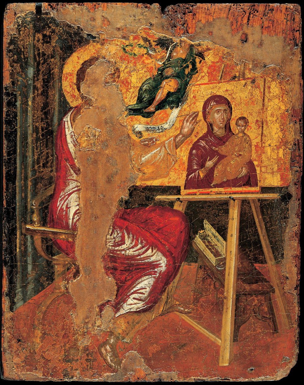 Pyhä Luukas piirtää Neitsyt, 1560-luku tekijältä El Greco