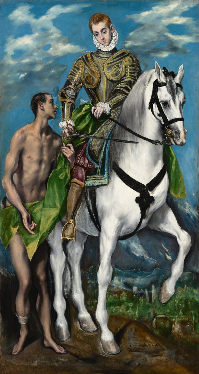 Pyhä Martinus ja kerjäläinen tekijältä El Greco