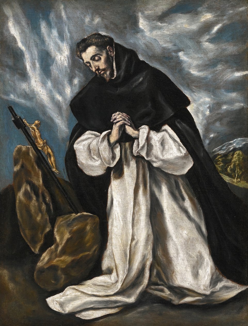 Pyhä Dominicus rukouksessa tekijältä El Greco