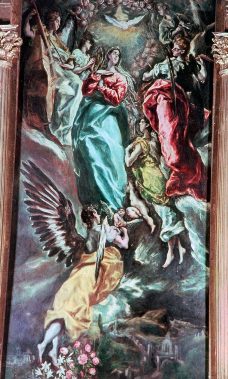 Neitsyt taivaaseenastuminen, c1613 tekijältä El Greco
