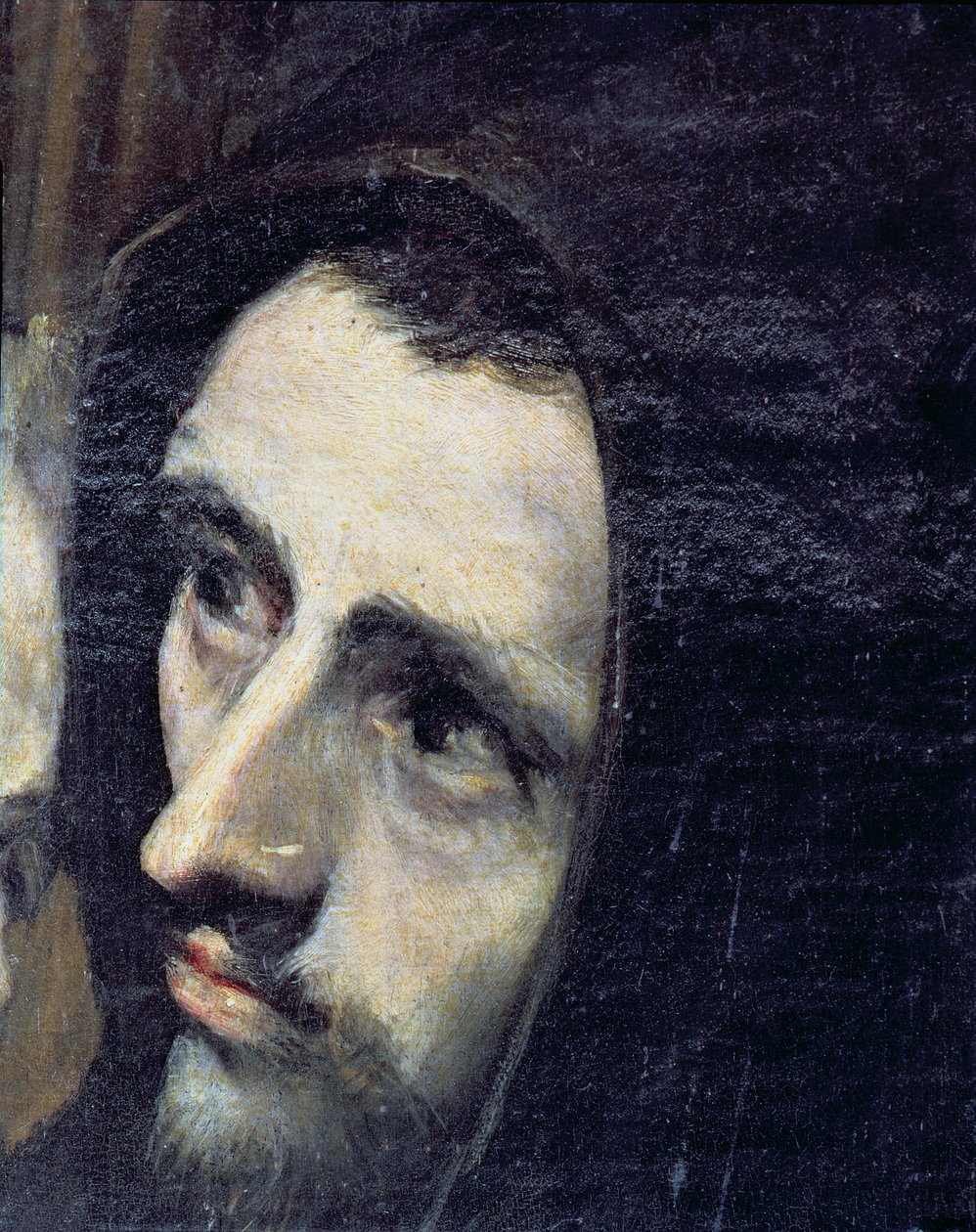 Kreivi Orgazin hautaaminen, tarusta vuodelta 1323, fransiskaanimunkki, 1586-88 öljy kankaalle, yksityiskohta 44240 tekijältä El Greco