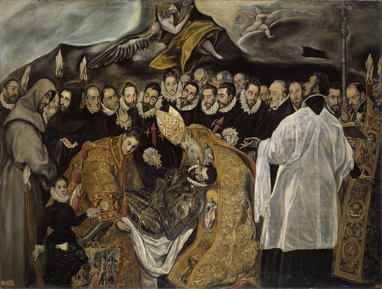 Orgazin kreivin hautaus alaosassa, noin 1625 tekijältä El Greco