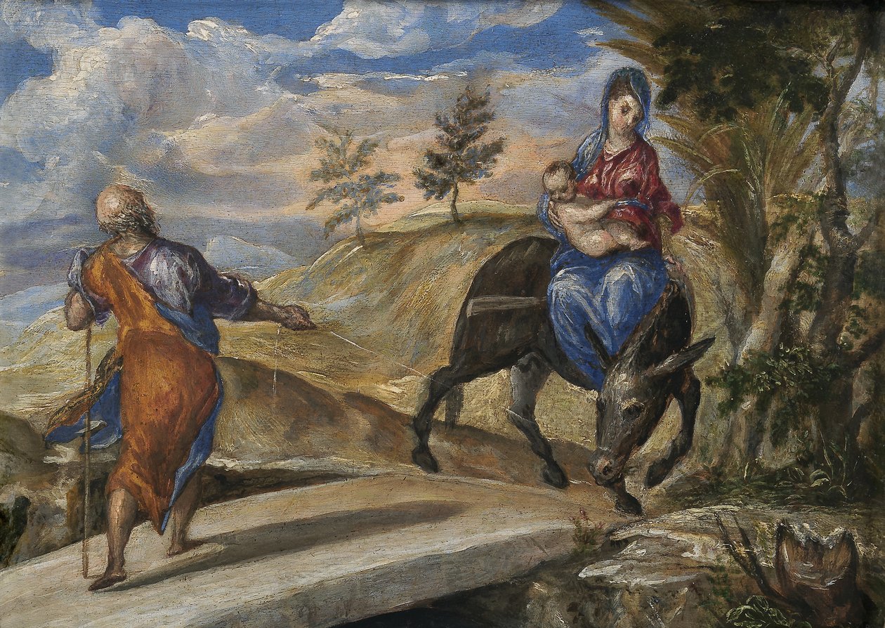 Lento Egyptiin, n. 1570 tekijältä El Greco