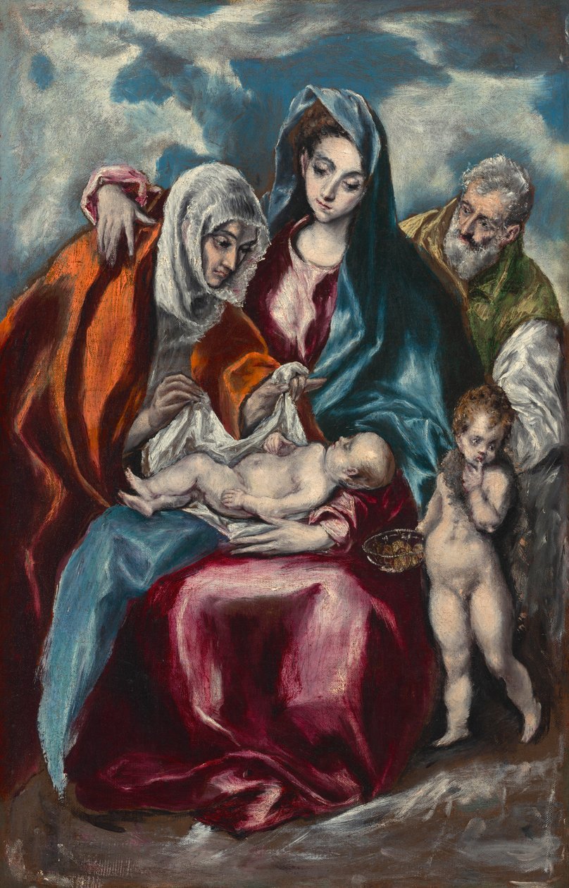 Pyhä perhe, pyhä Anna ja Johannes Kastaja lapsena tekijältä El Greco