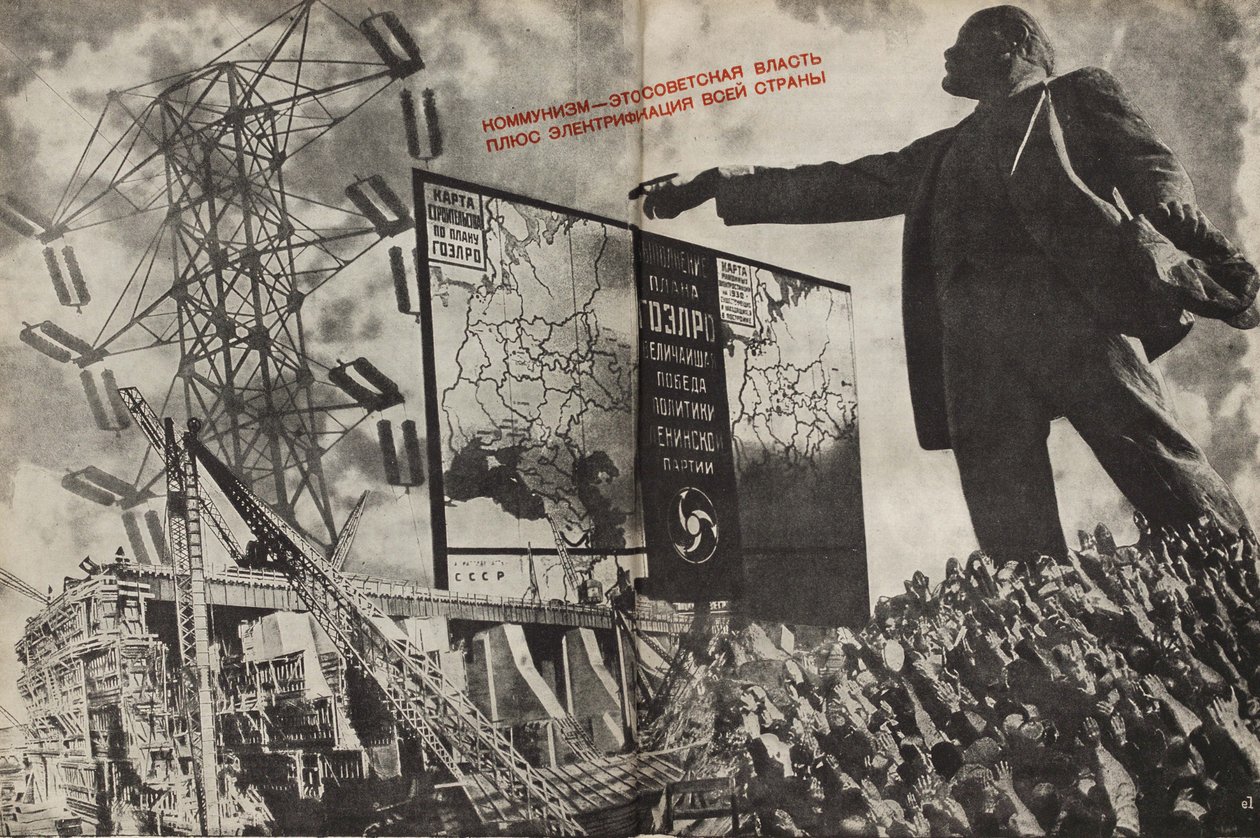 Kommunismi on Neuvostoliitto ja koko maan sähköistys, 1933. tekijältä Eliezer Markowich Lissitzky