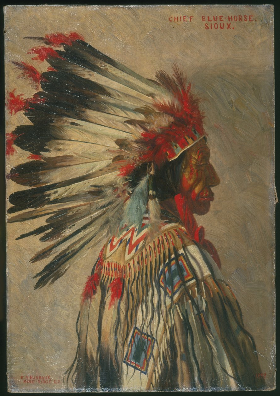 Chief Blue Horse, Sioux tekijältä Elbridge Ayer Burbank