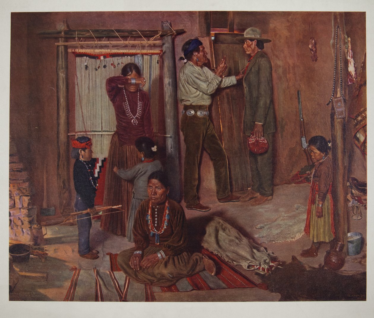 Lähtö kotoa Carlislen intiaanikouluun (chromolitho) tekijältä Elbridge Ayer Burbank
