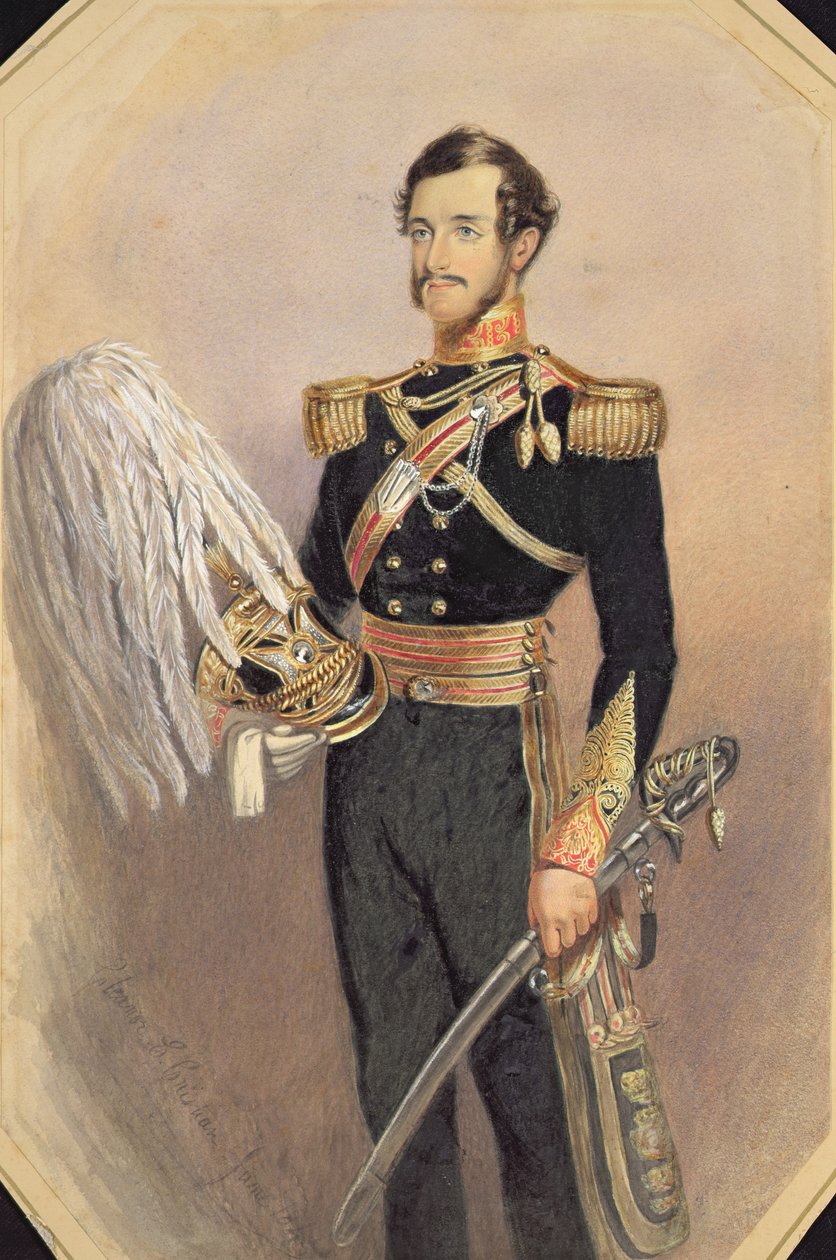 Upseerin muotokuva täydessä sotilaspuvussa, 1840 (wc, arabikumi paperilla) tekijältä Eleanor Cristian
