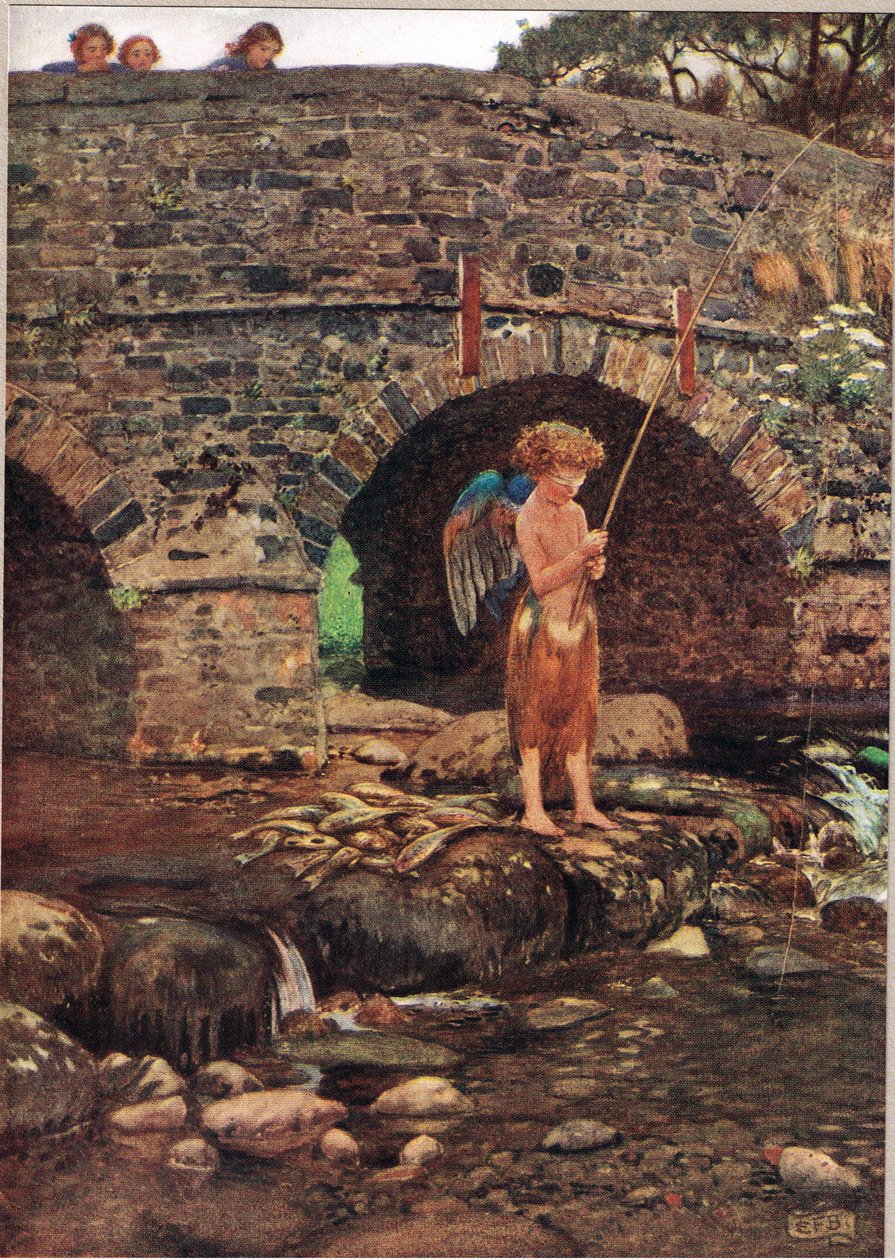 A Blind Child, kuvitus teoksesta "The Book of Old English Songs and Ballads", julkaisija Hodder ja Stoughton, n. 1910 (värilitho) tekijältä Eleanor Fortescue Brickdale