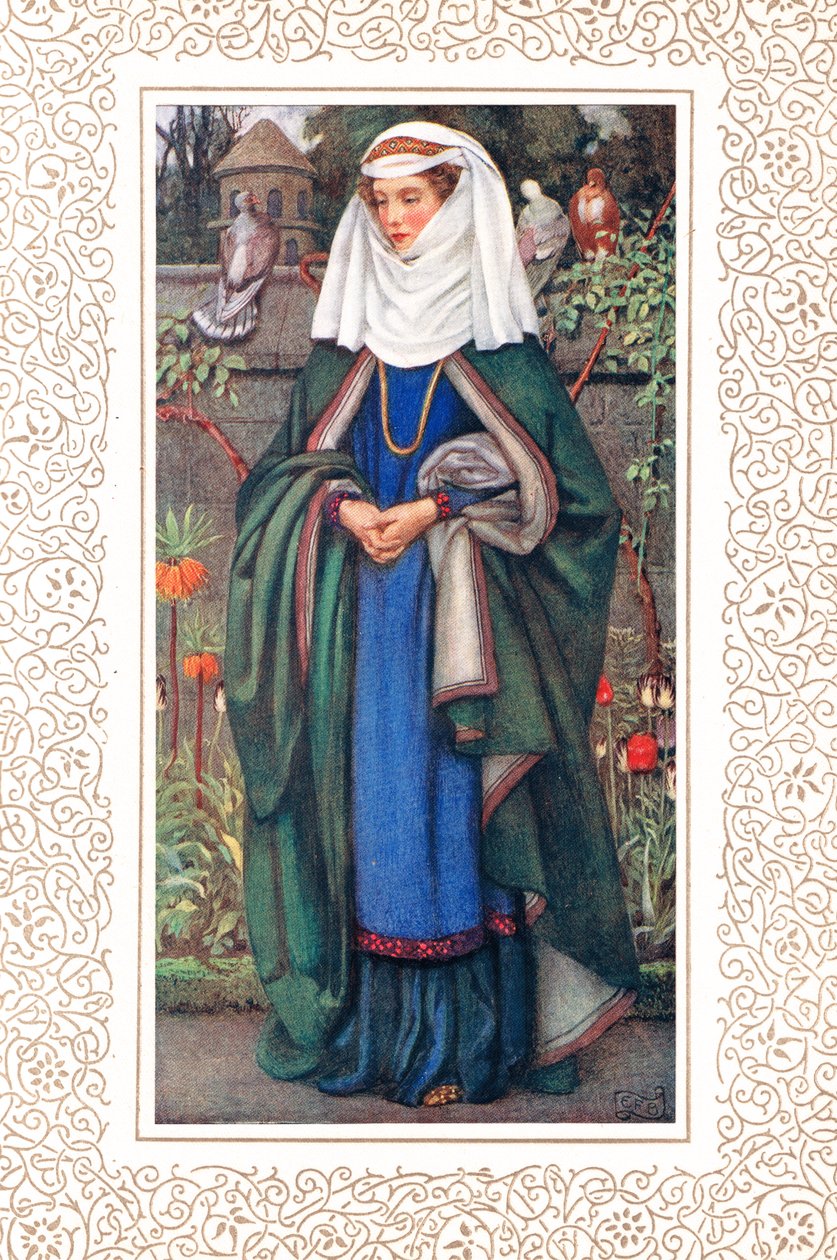 Enid, kuvitus Alfred Tennysonin (1809-92) teoksesta "Idylls of the King", julkaisija Hodder & Stoughton tekijältä Eleanor Fortescue Brickdale
