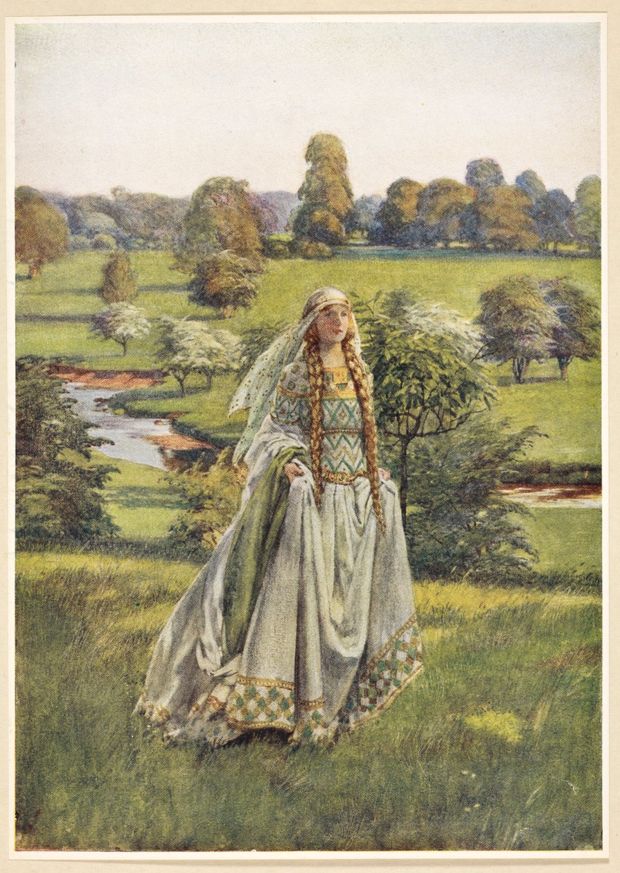Guinevere, Eleanor Fortescue-Brickdalen teoksesta The Golden Book of Famous Women tekijältä Eleanor Fortescue Brickdale