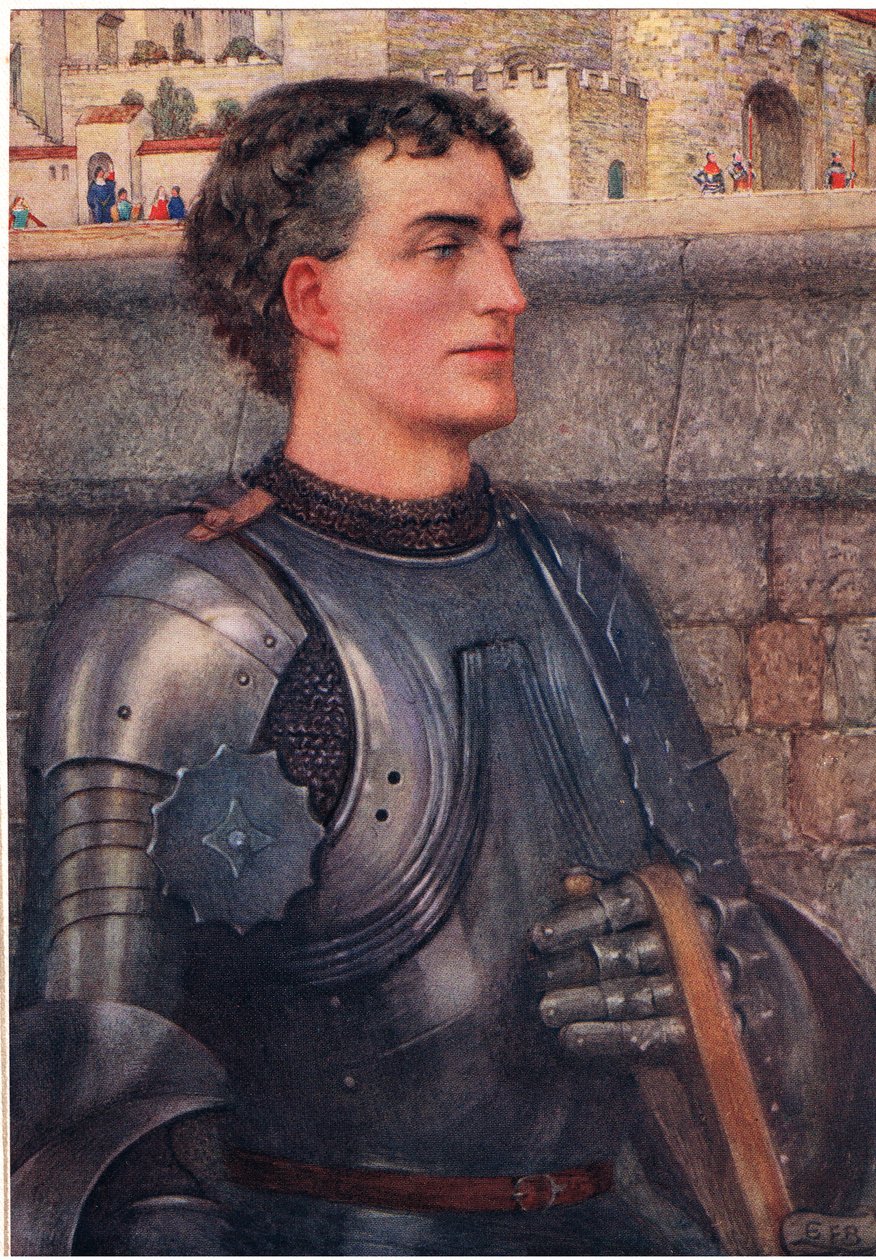 Lancelot, n. 1910 (väri litho) tekijältä Eleanor Fortescue Brickdale