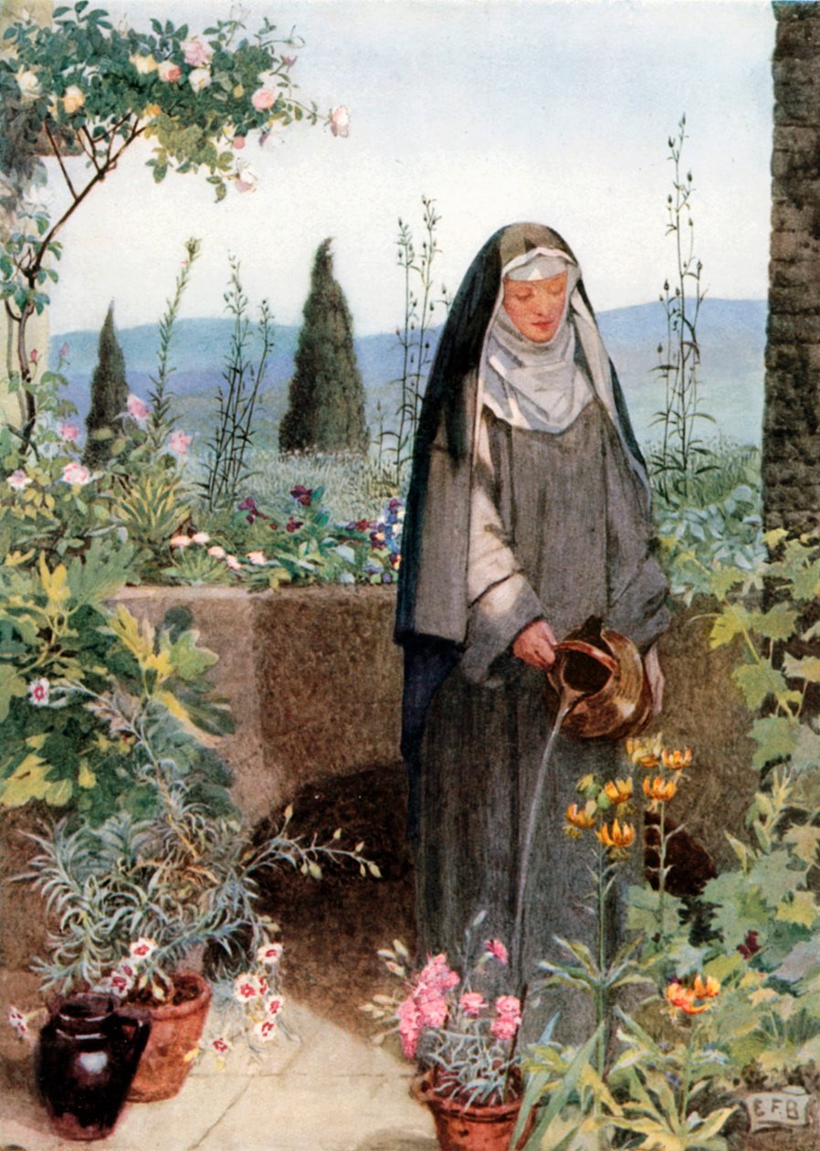 Pyhä Klara (värilitografia) tekijältä Eleanor Fortescue-Brickdale
