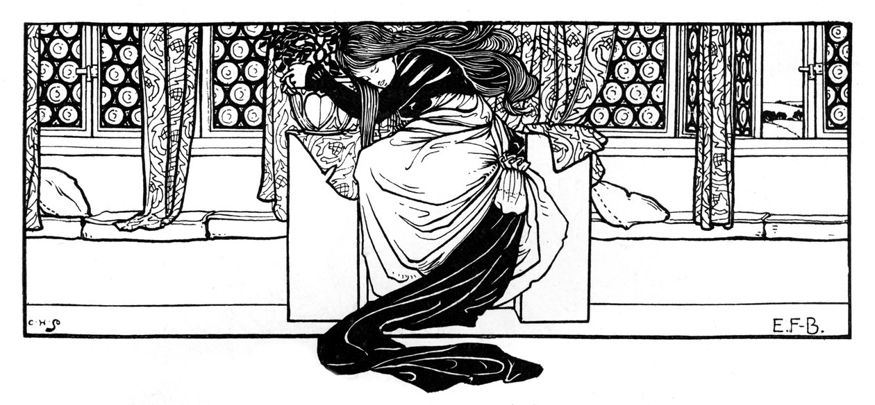 Nainen nukkuu tuolissa, 1898. tekijältä Eleanor Fortescue Brickdale
