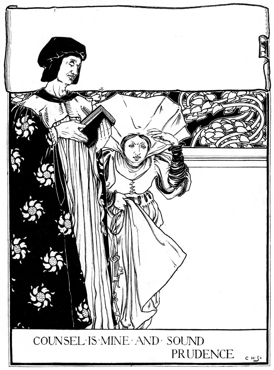 Counsel is Mine and Sound Prudence, 1898. tekijältä Eleanor Fortescue Brickdale