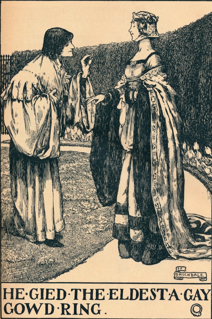 kuvitus teokseen The Twa Sisters o Binnorie, c1900 tekijältä Eleanor Fortescue Brickdale