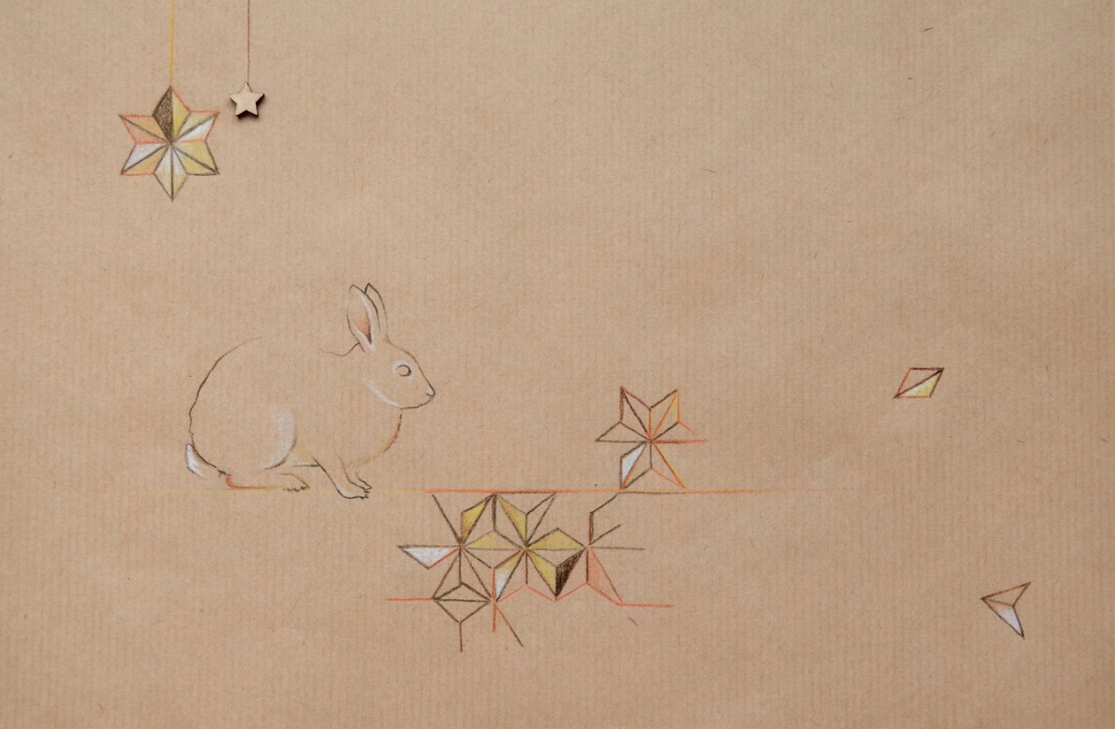 Scatter, 2014 (lyijykynä ja sekatekniikka paperille) tekijältä Eleanor Grafton