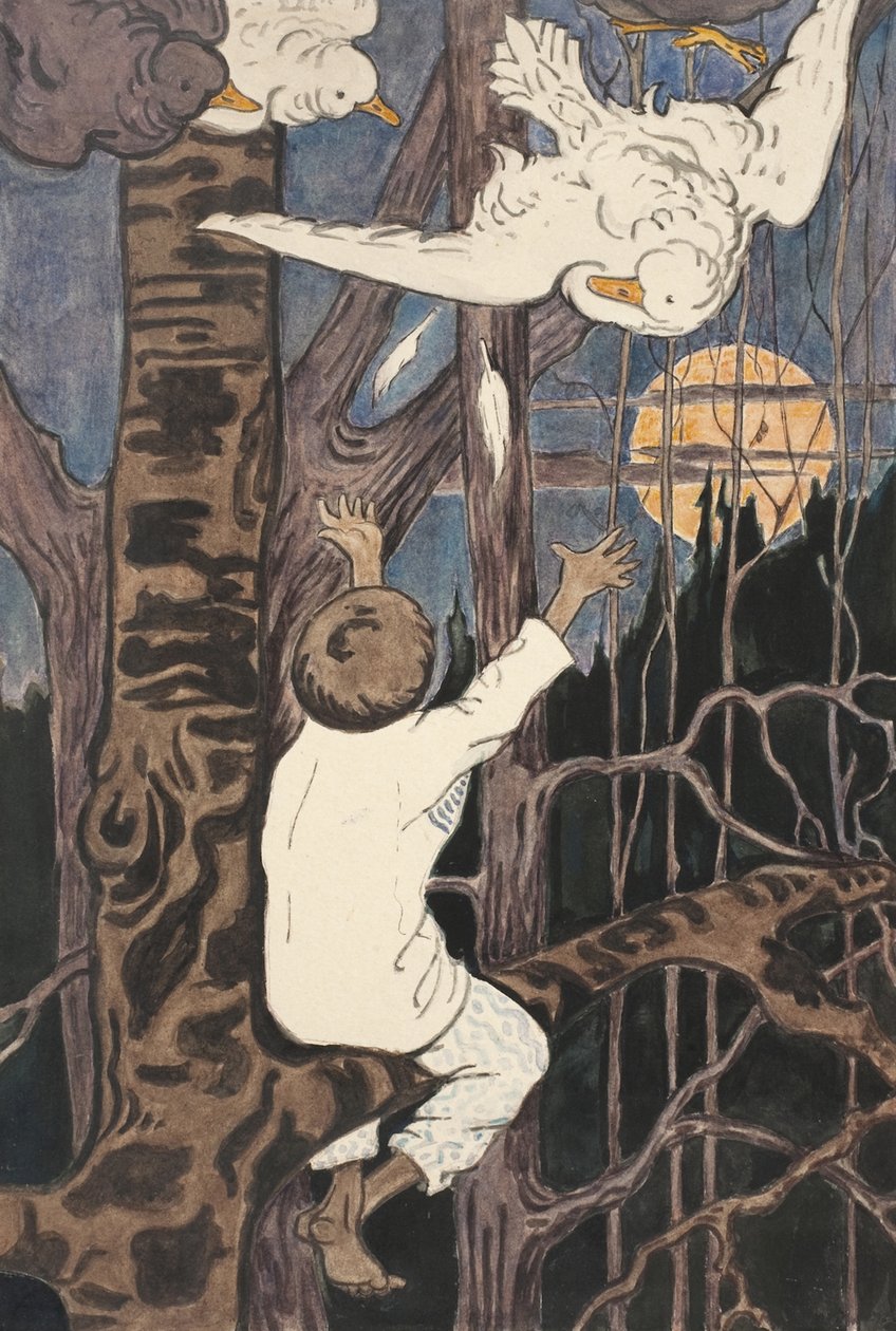 Kuvitus tarinaan Synko-Philipko, 1890-luku tekijältä Elena Dmitryevna Polenova