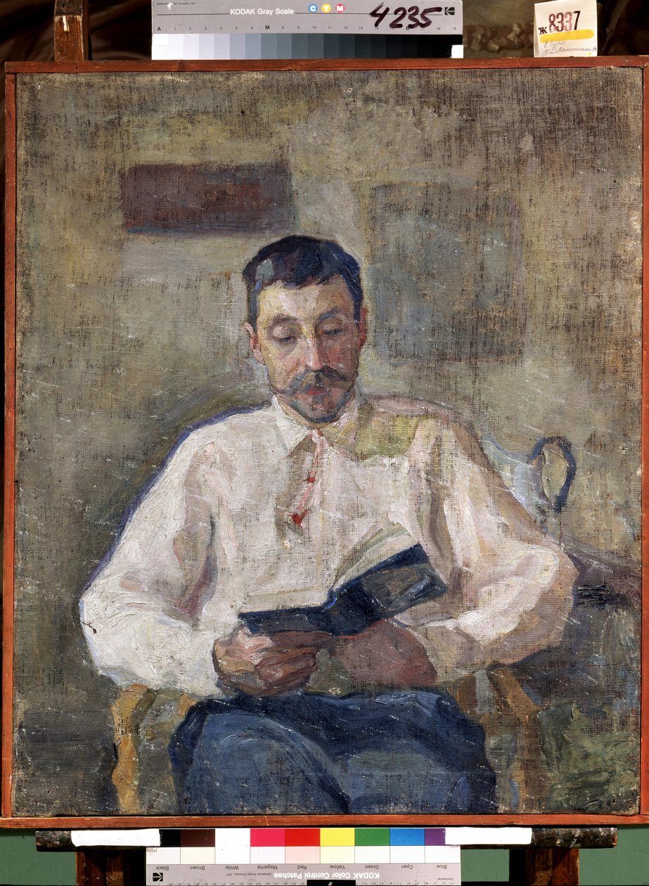 ""Muotokuva venäläisestä taidemaalari Mihail Matjushinista (Matjuschin tai Matjushin) (1861-1934)"" Jelena (Elena) Guron (1877-1913) maalaus Pietarin valtion venäläinen museo tekijältä Elena Guro