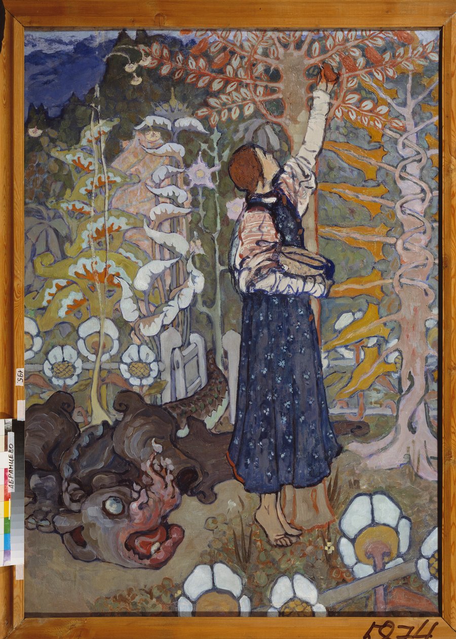 Un conte de fairy (La belle et la bete) - Satu (Tyttö ja peto) - Elena Dmitryevna Polenovan (1850-1898) maalaus, öljy kankaalle tekijältä Elena Polenova