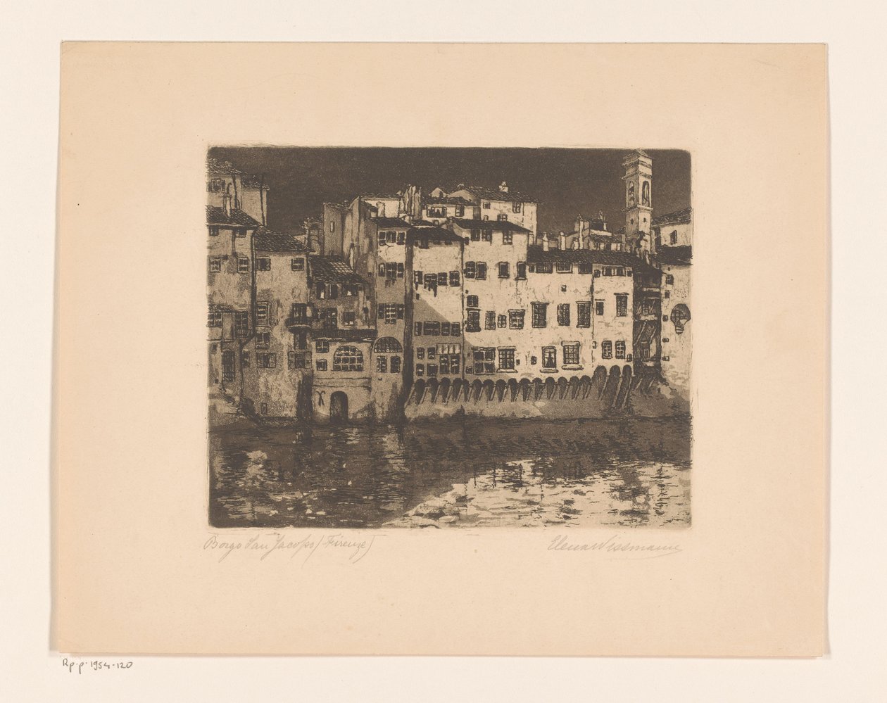 Borgo San Jacopo (Firenze) (alkuperäinen nimi esineessä) tekijältä Elena Wissmann (signed by artist)
