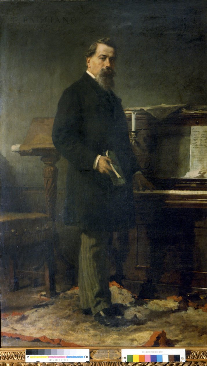 Amilcare Ponchielli (1834-1886). italialainen säveltäjä. Eleuterio Paglianon maalaus. tekijältä Eleuterio Pagliano