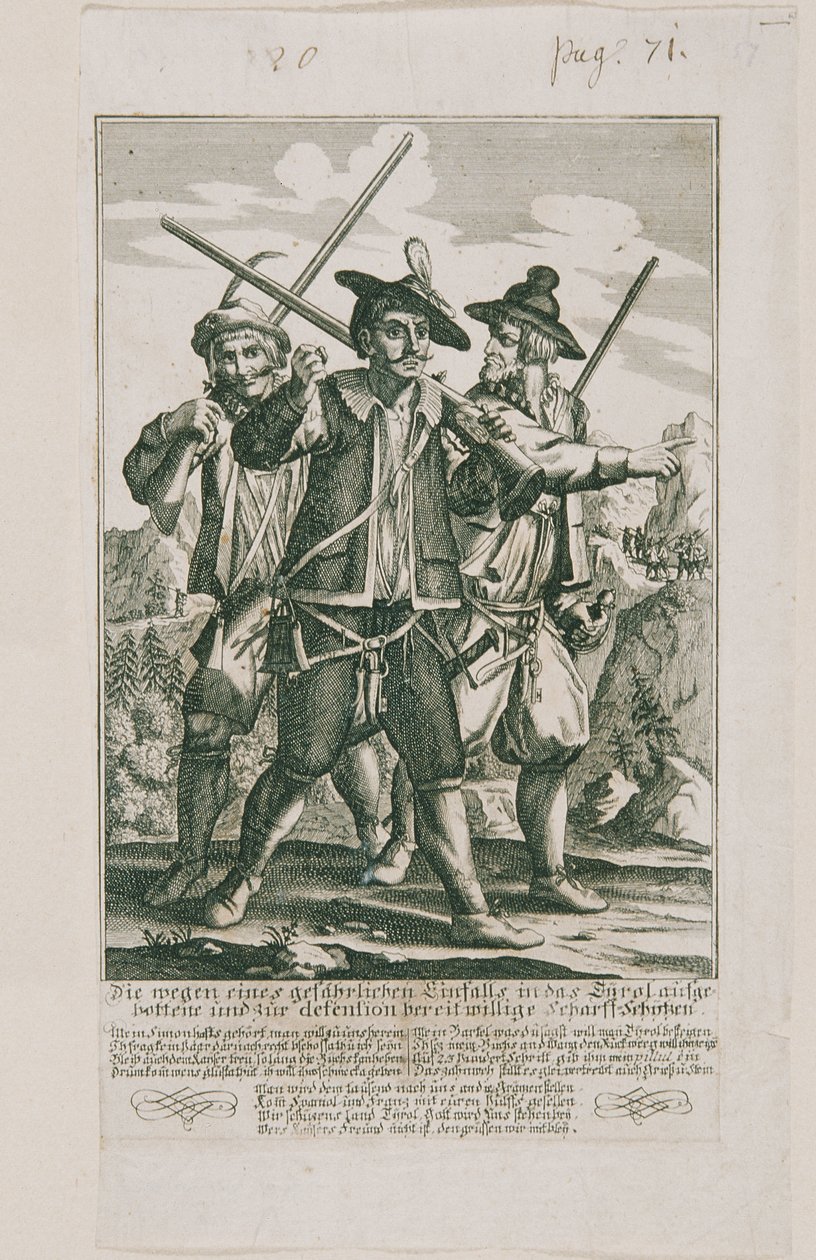 Tirolin puolustus vuodelta 1703: Sharpshooters tekijältä Elias Baeck
