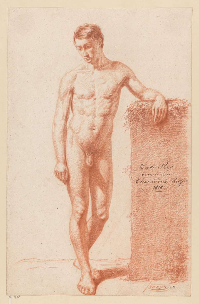 Seisova miesalasti edestä katsottuna (2. palkinto 1818) tekijältä Elias Friedrich Kruger