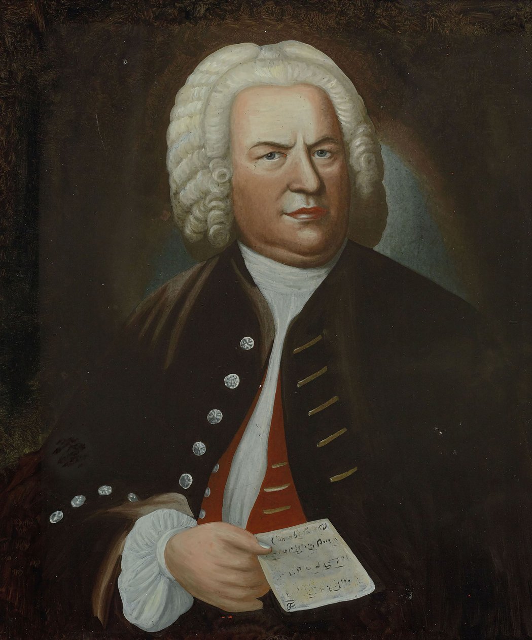 Johann Sebastian Bachin muotokuva, 1700-luvun puoliväli. tekijältä Elias Gottlob Haussmann