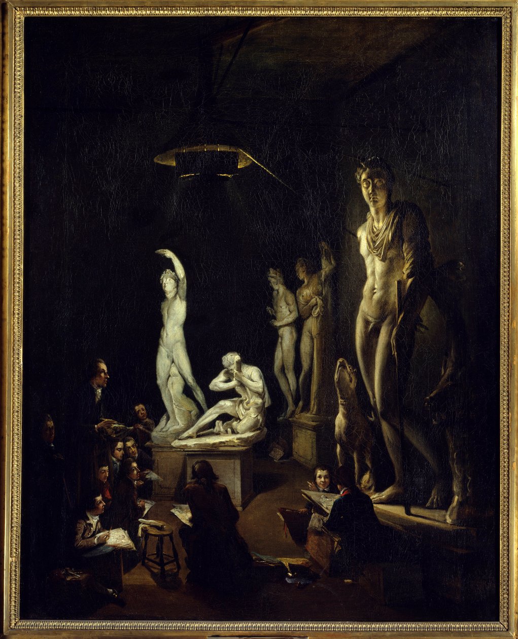 Lontoon kuninkaallisen akatemian valuhuone vuonna 1770 Elias Martinin maalaus tekijältä Elias Martin