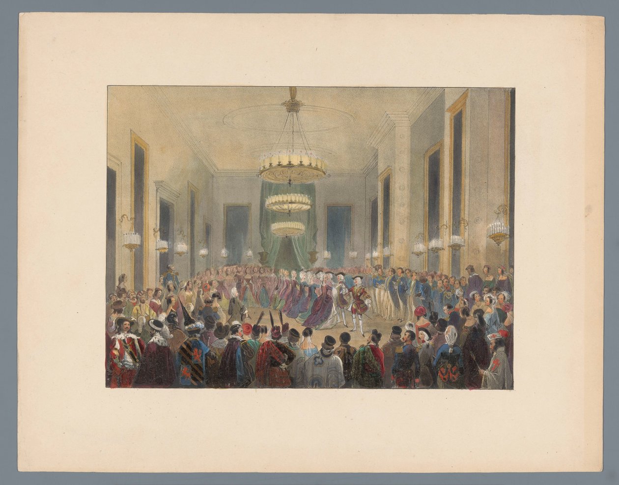 Juhlasali, jossa pavaa tanssitaan, 1845 tekijältä Elias Spanier